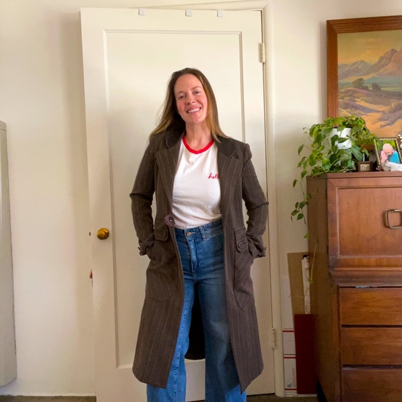 Louis Verdad Pinstripe suit trench coat - Picture 2 of 12